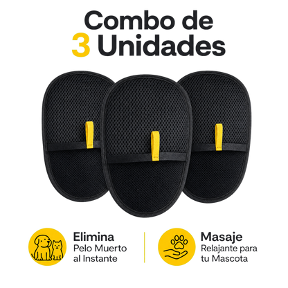 COMBO: GUANTE QUITA PELOS NEGRO X3
